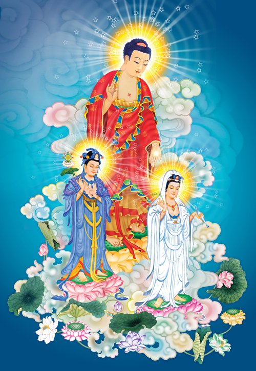 Phật Tây Phương Tam Thánh - Ba vị thần linh lễ kính tại các chùa, đền của Việt Nam. Hình ảnh tuyệt đẹp, ấn tượng với sự trang nghiêm, uy nghi, tôn trọng sự thần thiêng của người Việt.