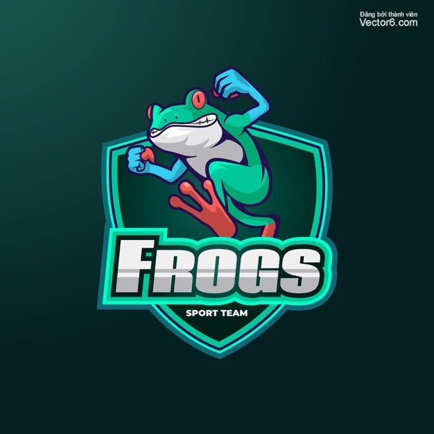 Vector Logo Mascot con ếch - Free.Vector6.com