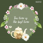 Bình trà hoa cúc vòng hoa Vector