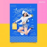 Poster Vector mua sắm mùa hè