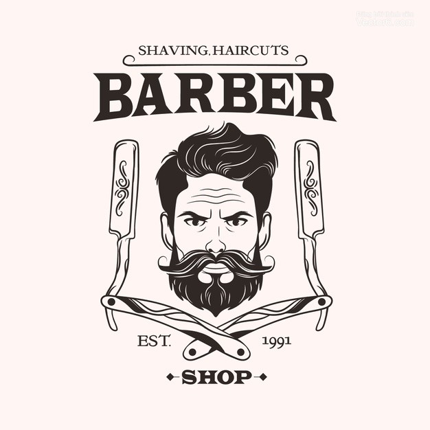 Logo Barber Shop Đẹp Chất Sành Điệu Tải Miễn Phí AI CDR PNG