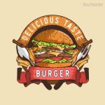 Bánh kẹp Burger Logo Vector