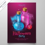 Mẫu Poster Halloween Độc Trong Chai Vector