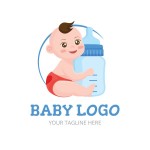 Logo Em Bé Baby Đáng Yêu Vector 3