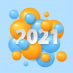 Vector 2021 Năm Mới Bong Bóng