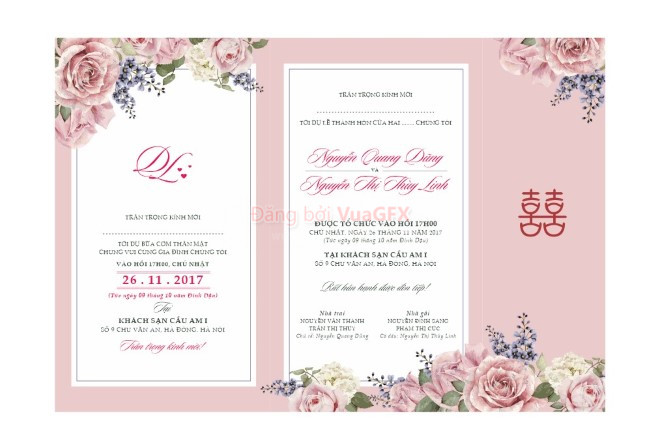 Mẫu thiệp cưới đẹp 23  Wedding Invitation file CDR  Diễn đàn chia sẻ file  thiết kế đồ họa miễn phí