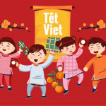 Vector Trẻ Em Vui Vẻ Đón Tết Việt